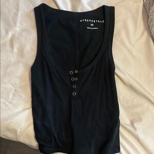 Aeropostale Women's Black Buttoned Tank Top